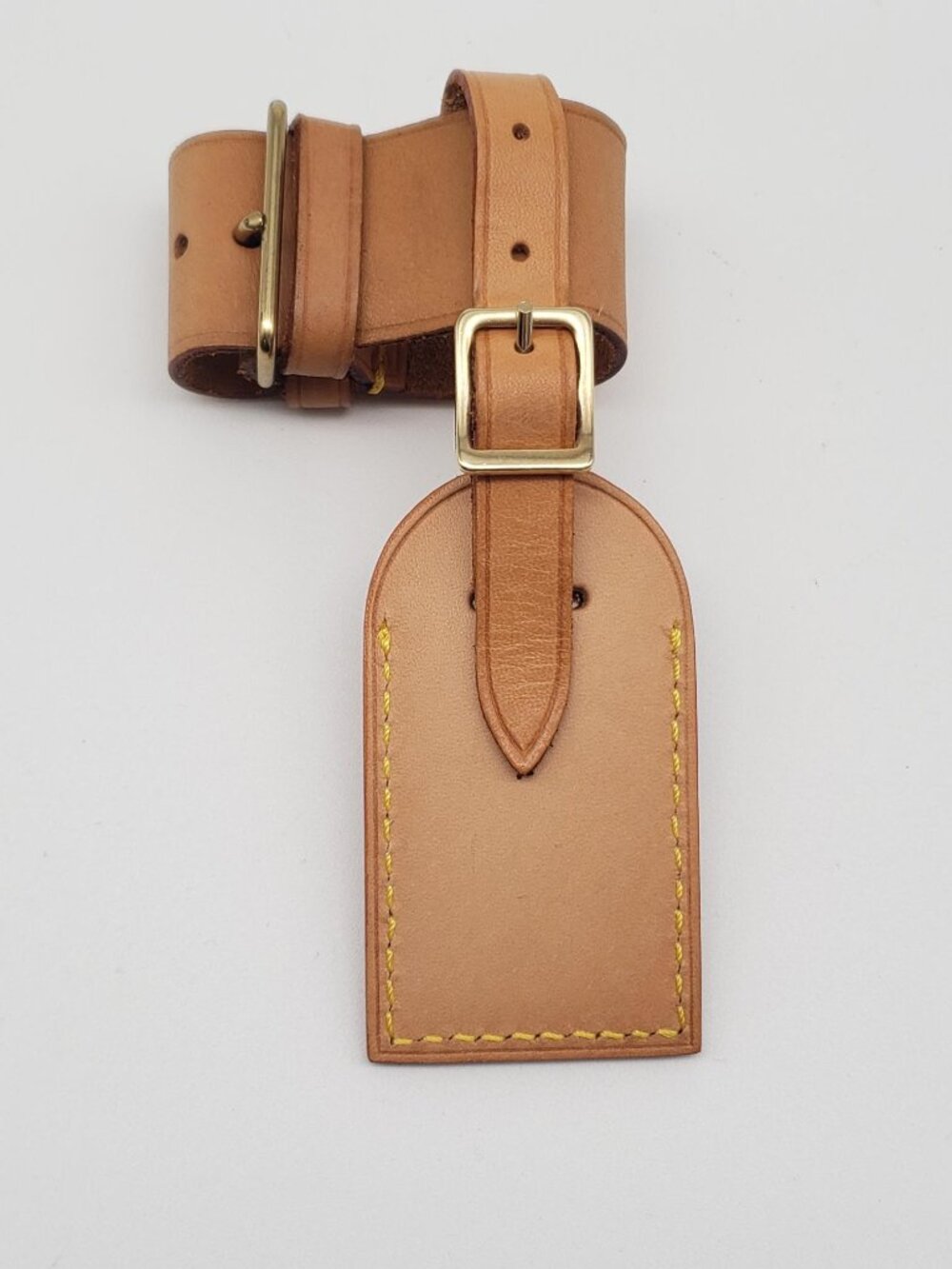 Authentic Louis Vuitton Luggage Tag – Vachetta Leather – “T.I” Initials - Picture 2 of 6